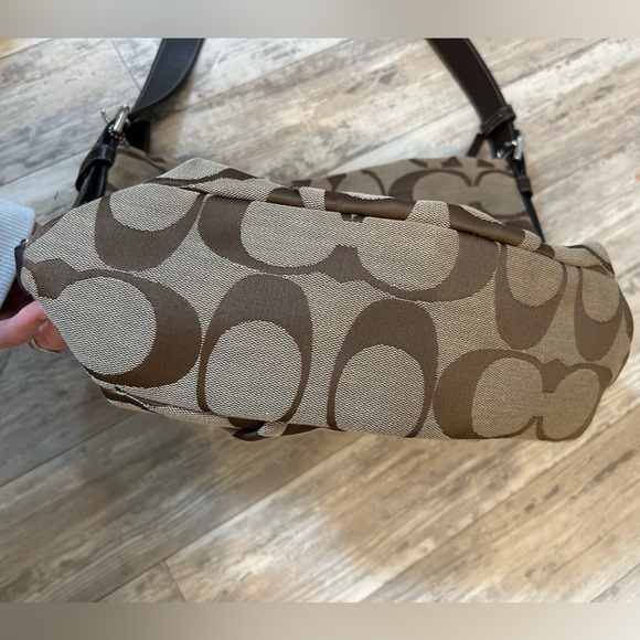 COACH Signature C Monogram Crossbody Brown & Tan Shoulder Bag - Picture 6 of 13